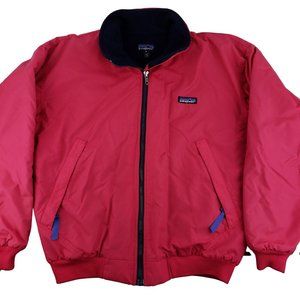 Vintage Patagonia Magenta Red Fleece Lined Full Zip Jacket Womens Size 8